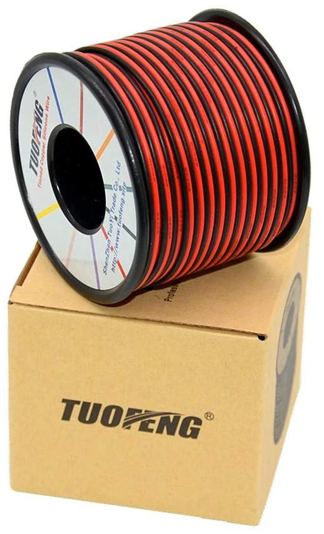 Alt view image 7 of 7 - 22 AWG Silicone Wire, 100ft 2 Conductor Red Black, Tinned Copper Parallel Wire