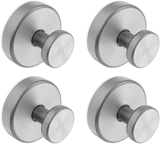 Main image of Suction Cup Hooks for Shower, Removable Towel Hooks for Bathroom Window Glass Door Wall, Bath Robe Looafh Hook for Hanging - 4 Pack, Silver