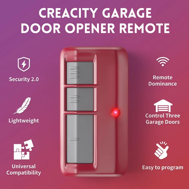 Alt view image 2 of 7 - 1 for Chamberlain LiftMaster Craftsman Garage Door Opener Remote 893LM 893Max 971LM Universal, Red