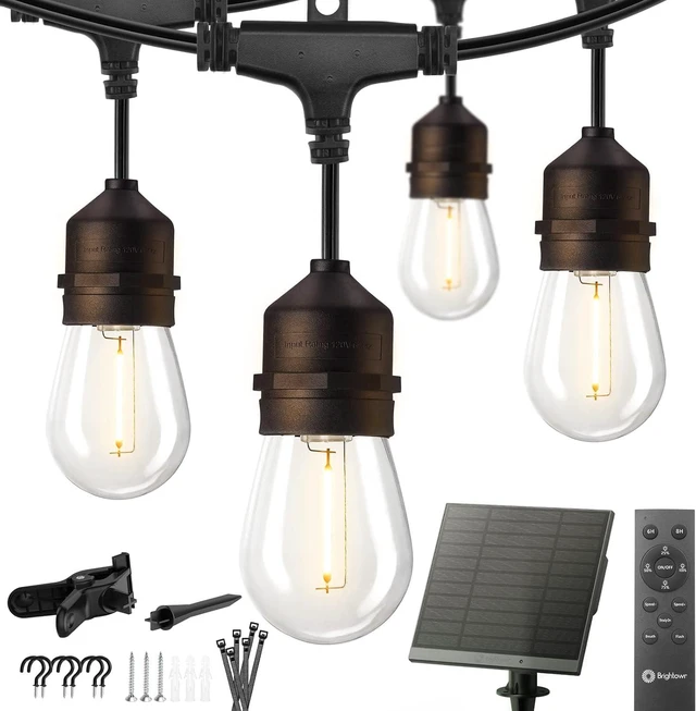 Main image of 55FT Solar String Lights Outdoor, 16+1 Shatterproof LED Lights Waterproof, Remote Control, Dimmable, Timer, 3 Light Modes Solar Lights for Yard, Camping, Parties and Outdoor Decor