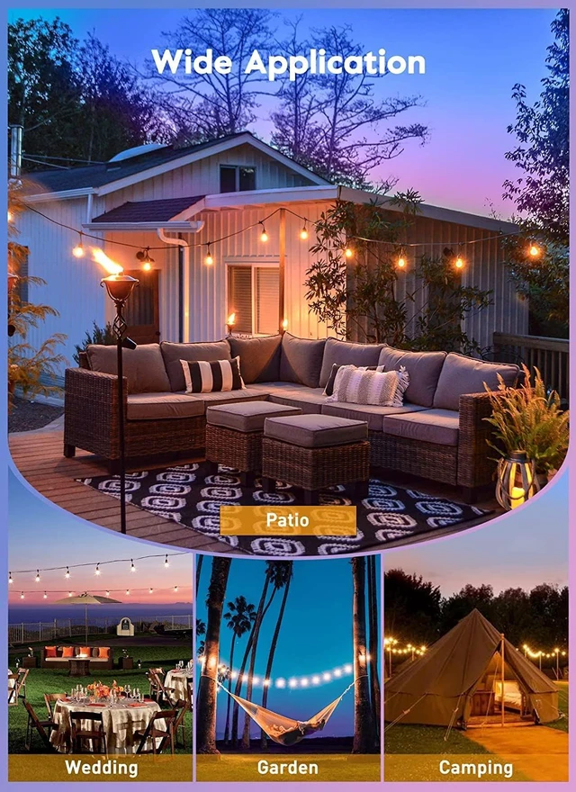 Alt view image 6 of 7 - 55FT Solar String Lights Outdoor, 16+1 Shatterproof LED Lights Waterproof, Remote Control, Dimmable, Timer, 3 Light Modes Solar Lights for Yard, Camping, Parties and Outdoor Decor
