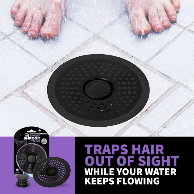 Alt view image 4 of 7 - Ultra Matte Black Hair Catcher, Stainless Steel Drain Protector, Fits All Shower Drains