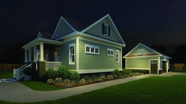 Alt view image 7 of 7 - HomeGuard 2-Light LED Outdoor Flood Lights, Motion Sensor White Motion Sensor Outdoor Lights with Dusk to Dawn, 4000K Cool White, Round Heads (HGX LED 2RH 40K 120 MO WH M2)