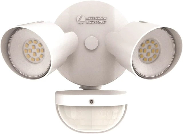 Alt view image 5 of 7 - HomeGuard 2-Light LED Outdoor Flood Lights, Motion Sensor White Motion Sensor Outdoor Lights with Dusk to Dawn, 4000K Cool White, Round Heads (HGX LED 2RH 40K 120 MO WH M2)