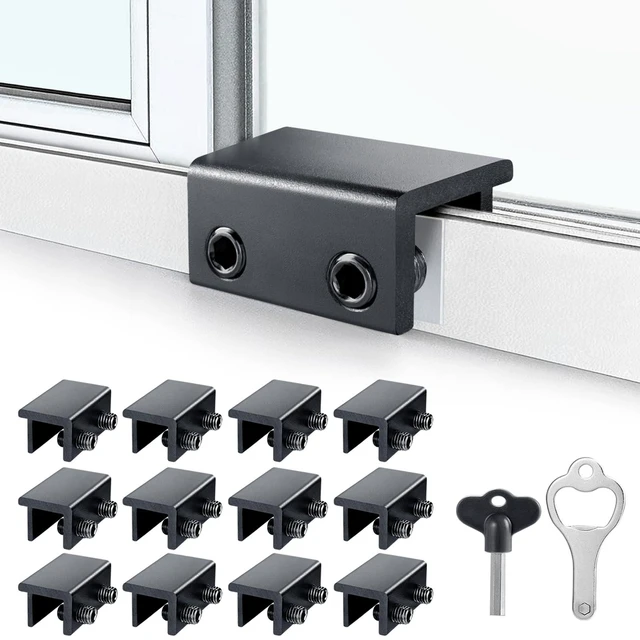 Main image of Window Locks, 12 Pack for Horizontal & Vertical Sliding Windows Aluminum Alloy Window Lock,Sturdy Durable. Lock or Adjust Vents to Stop Falls,Reliable Safety Protection for Home and Travel