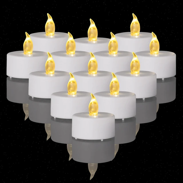 Main image of 200PCS Flameless LED Tea Lights Candles, Realistic and Bright Flickering Long Lasting 200Hours Battery-Powered, Ideal Party, Wedding, Birthday,Halloween, Christmas,Home, Table Decoration WarmYellow