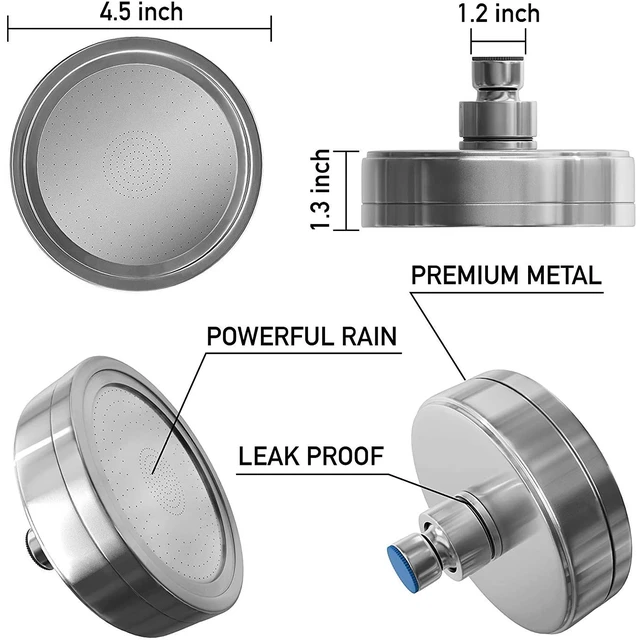 Alt view image 5 of 7 - Filtered Shower Head, Chrome, 2-Stage, 2.5 GPM, 2 Cartridges 2-stage filtration with Vitamin C & E reduces chlorine. Wall-mounted, chrome design delivers a high-pressure rain effect