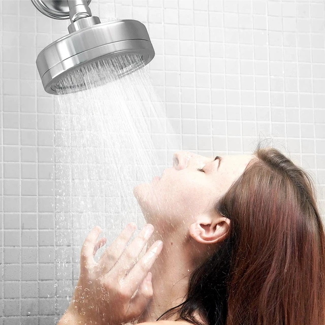 Alt view image 6 of 7 - Filtered Shower Head, Chrome, 2-Stage, 2.5 GPM, 2 Cartridges 2-stage filtration with Vitamin C & E reduces chlorine. Wall-mounted, chrome design delivers a high-pressure rain effect