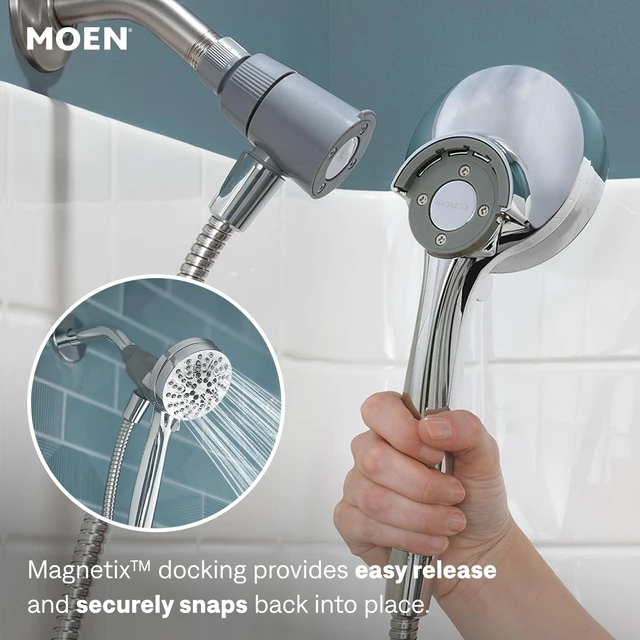 Alt view image 4 of 7 - Engage Magnetix Chrome 3.5-Inch Six-Function Detachable Handheld Showerhead with Magnetic Docking System, 26100