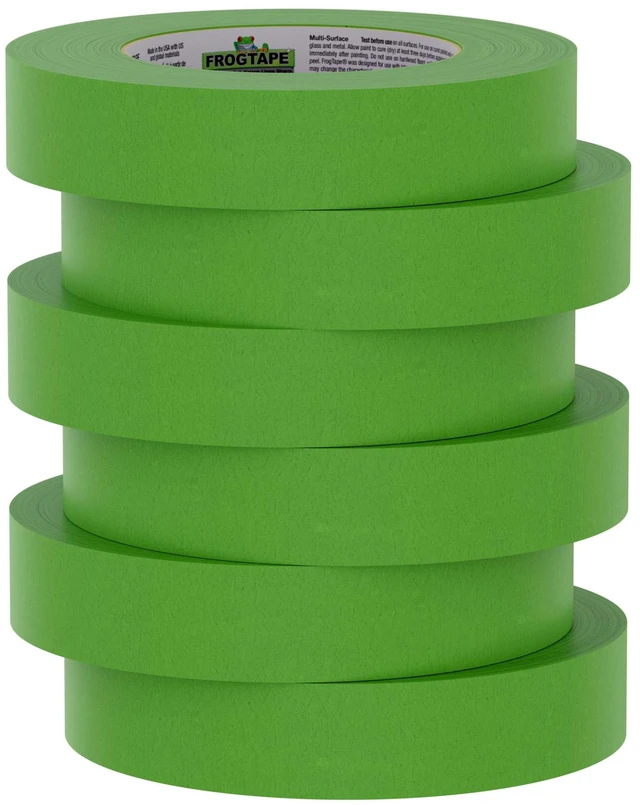 Alt view image 6 of 7 - Multi-Surface Painter's Tape with PAINTBLOCK, 1 in Wide (0.94 in x 60 yd), Quick Stick Medium Adhesion, Premium Green Painters Tape Removes Clean, 6 Roll (240659)