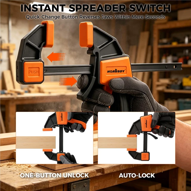 Alt view image 7 of 7 - 3-Pack Wood Clamps for Woodworking, 2-Piece 12" Bar Clamps with Clamp Connector, Quick-Release Wood Clamps with 150 LBS Load Limit, Wood Clamp Set for Woodworking, Gluing & DIY Projects