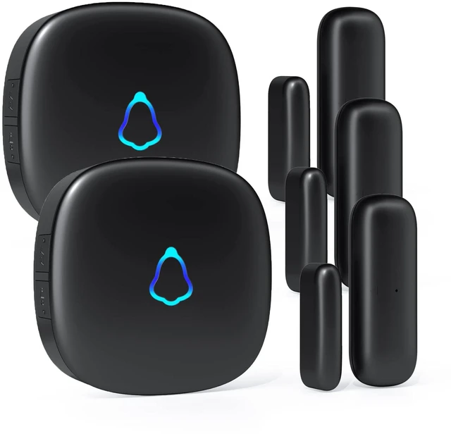 Main image of Door Chime, Wireless Door Open Contact Sensor Alarm with 500 FT Range, 58 Chimes and 5 Volume Levels for Business/Store/Home/Office When Entering, 3 Transmitter + 2 Plug-in Receiver