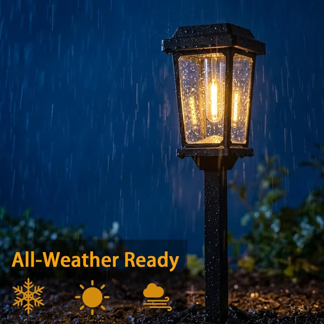 Alt view image 3 of 7 - Solar Lights Outdoor, 8 Pack Solar Pathway Lights Outdoor, Waterproof Auto On/Off Garden Lights for Yard, Landscape Path, Walkway, Driveway Decor (3000K Warm White)
