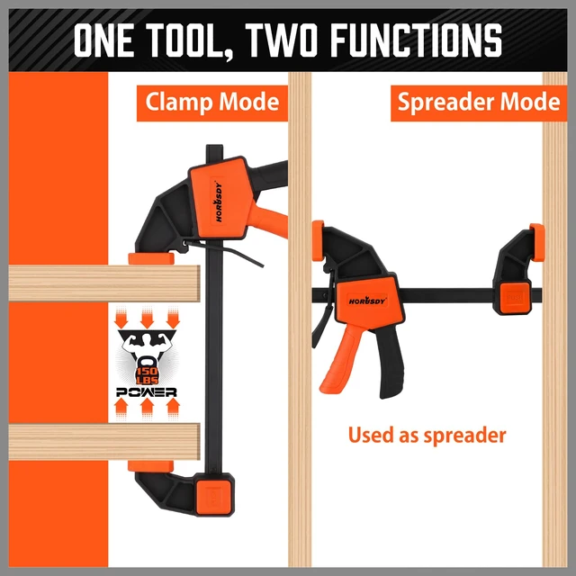 Alt view image 4 of 7 - 12'' Bar Clamps for Woodworking, 2PCS Quick F Wood Working Clamps Sets, with 150 LBS Load Limit