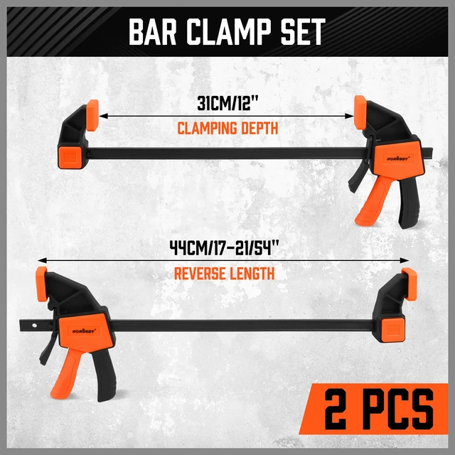 Alt view image 2 of 7 - 12'' Bar Clamps for Woodworking, 2PCS Quick F Wood Working Clamps Sets, with 150 LBS Load Limit
