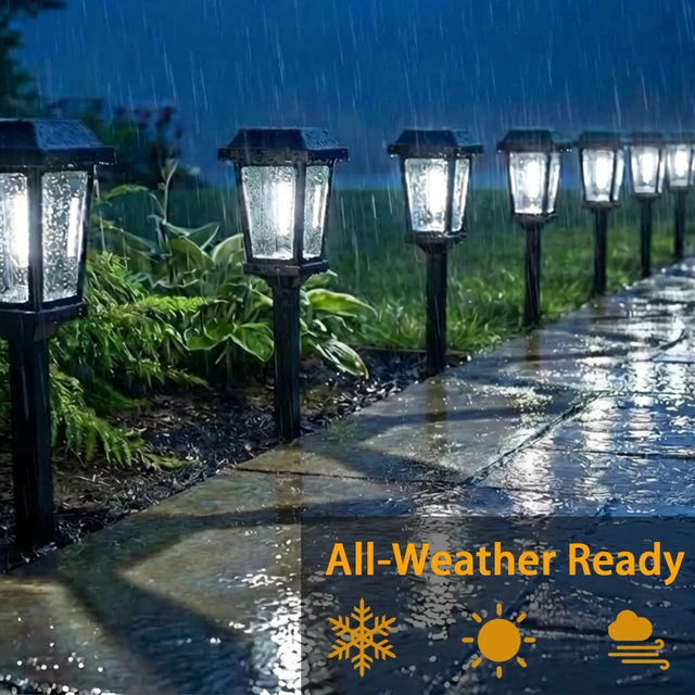 Alt view image 4 of 7 - 12 Pack Solar Lights Outdoor Pathway, Modern Solar Garden Lights, Waterproof Auto On/Off LED Outdoor Solar Lights for Yard, Landscape Path, Walkway, Driveway Décor