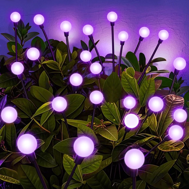 Main image of Solar Garden Lights Outdoor Waterproof, Swaying Firefly Light, Garden Decor 4 Pack Solar Firefly Lights, Auto On/Off Decor for Yard, Patio, Pathway and Lawn, Gifts for Women, Christmas Decor (Purple)