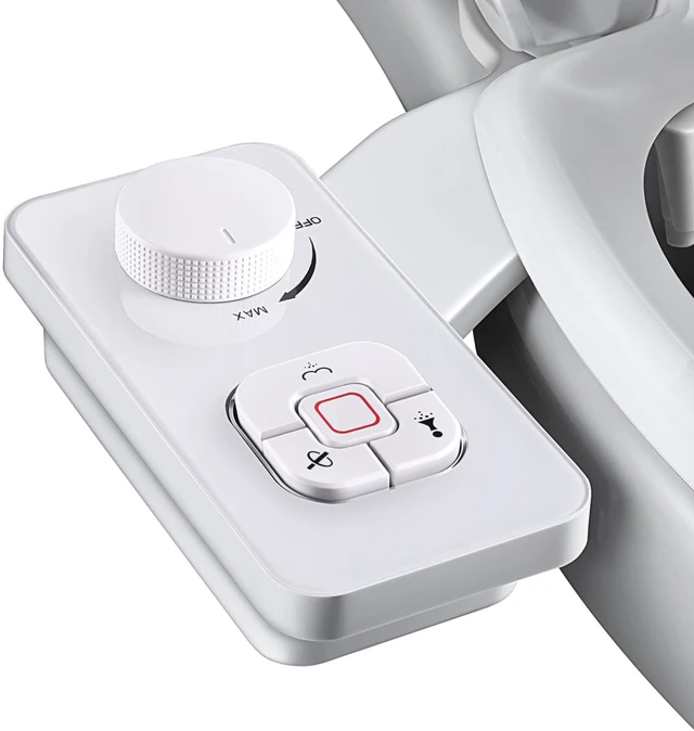 Main image of Bidet Attachment, Non-Electric Cold Water Bidet Toilet Seat Attachment with Pressure Controls, Retractable Self-Cleaning Dual Nozzles for Frontal & Rear Wash - White