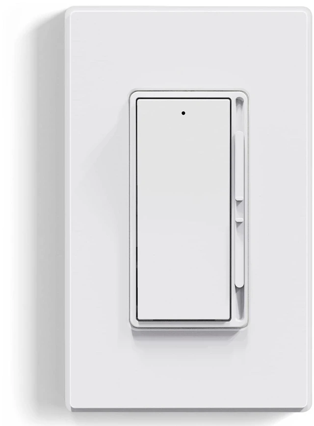 Main image of Digital Dimmer Light Switch for 300W Dimmable LED/CFL Lights and 600W Incandescent/Halogen, Single Pole/3-Way LED Slide Dimmer Light Switch, Wall Plate Included, UL Listed, 1 Pack, Matte White