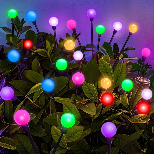 Main image of Solar Garden Lights Outdoor Waterproof, Swaying Firefly Light, Garden Decor 4 Pack Solar Firefly Lights, Multicolor Changing Decor for Yard, Patio, Pathway and Lawn, Gifts for Women, Christmas Decor