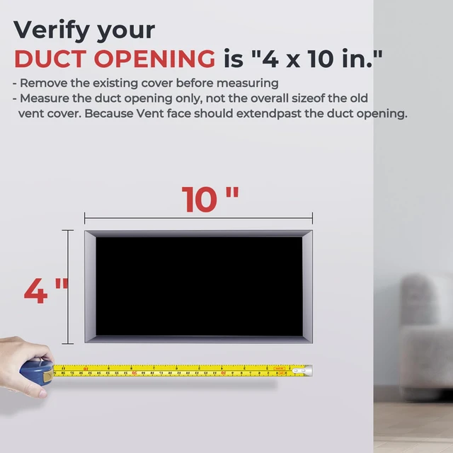 Alt view image 3 of 7 - Quiet Smart Register Booster Fan Fits 4" x 10" Vent Opening, Black Smart Heating Cooling AC Vent Fan, Temp-Based Auto On/Off, 10-Speed Remote, Thermostat Control, Power-Off Memory