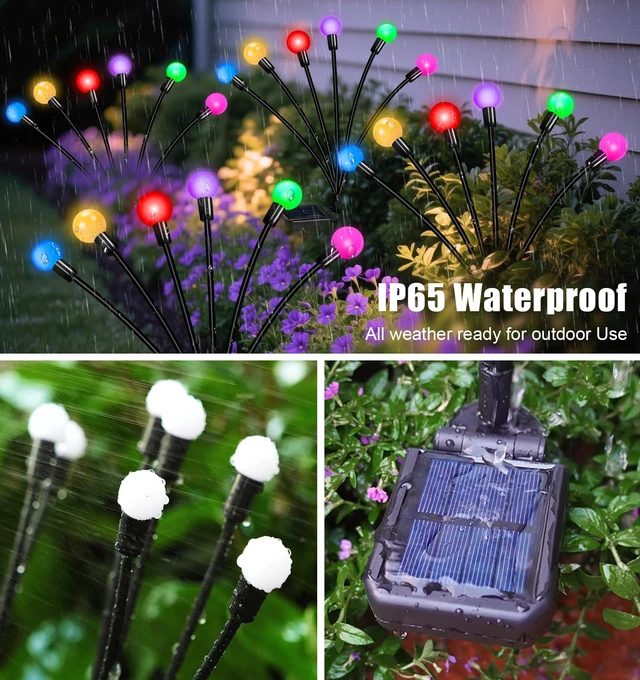 Alt view image 5 of 7 - Solar Garden Lights Outdoor Waterproof, Swaying Firefly Light, Garden Decor 4 Pack Solar Firefly Lights, Multicolor Changing Decor for Yard, Patio, Pathway and Lawn, Gifts for Women, Christmas Decor