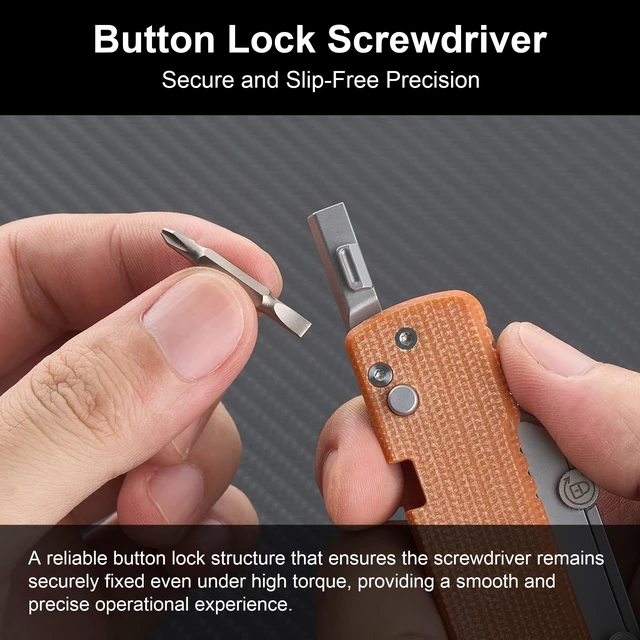 Alt view image 4 of 7 - U1 Pro Multitool Folding Utility Knife with Folding Screwdriver Quick Change Blade EDC Utility Knife with Secure Rail Lock & Pocket Clip for Men & Women (Orange Micarta)