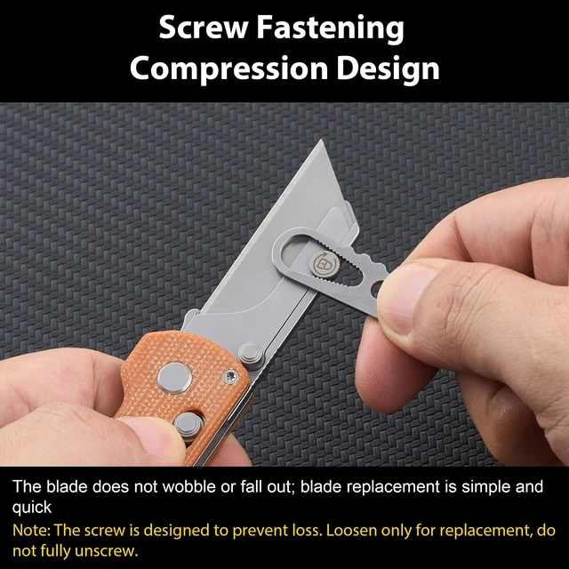Alt view image 5 of 7 - U1 Pro Multitool Folding Utility Knife with Folding Screwdriver Quick Change Blade EDC Utility Knife with Secure Rail Lock & Pocket Clip for Men & Women (Orange Micarta)