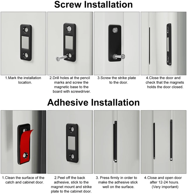 Alt view image 5 of 7 - Cabinet Magnetic Catch 8 Pack Ultra Thin Cabinet Door Magnets Stick on Drawer Magnets Cabinet Latch Magnetic Closures for Cabinets Kitchen Closet Door Closing Magnetic Door Catch Closer