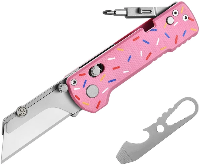 Main image of U1 Pro Multitool Folding Utility Knife with Screwdriver Quick Change Blade EDC Utility Knife with Secure Rail Lock & Pocket Clip for Men Women (Doughnut)