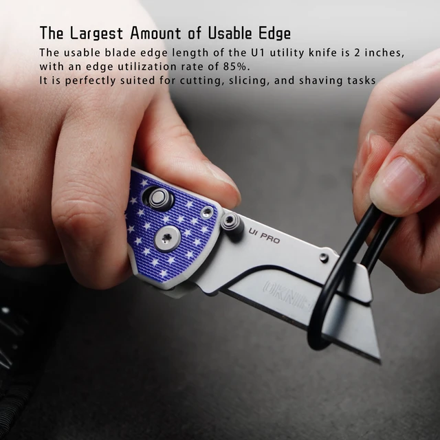 Alt view image 7 of 7 - U1 Pro Multitool Folding Utility Knife with Folding Screwdriver Quick Change Blade, Secure Rail Lock & Pocket Clip for Camping, Hiking and Everyday Carry (Stars & Stripes)