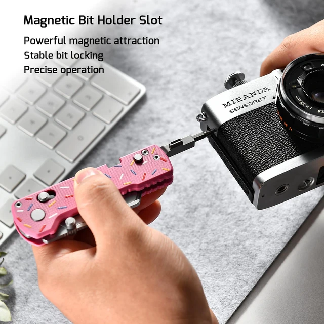 Alt view image 5 of 7 - U1 Pro Multitool Folding Utility Knife with Screwdriver Quick Change Blade EDC Utility Knife with Secure Rail Lock & Pocket Clip for Men Women (Doughnut)