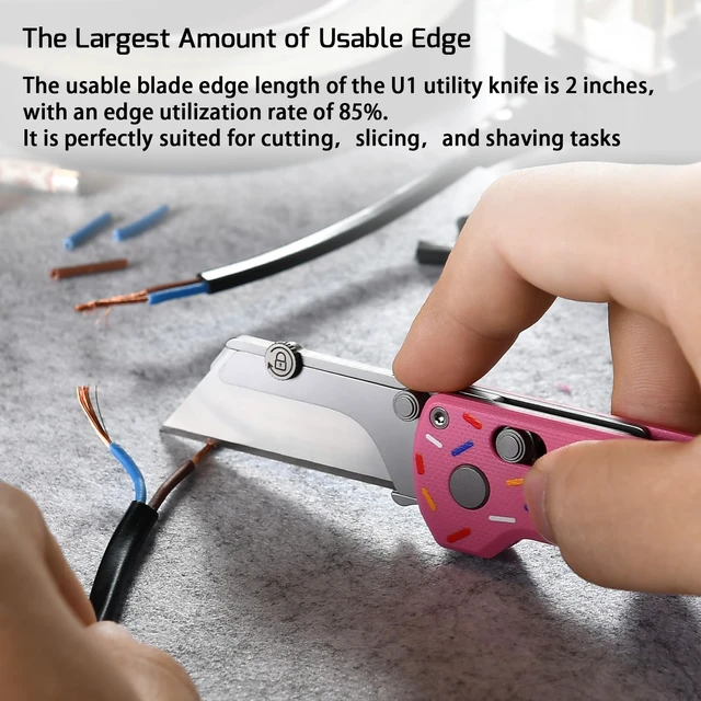 Alt view image 6 of 7 - U1 Pro Multitool Folding Utility Knife with Screwdriver Quick Change Blade EDC Utility Knife with Secure Rail Lock & Pocket Clip for Men Women (Doughnut)
