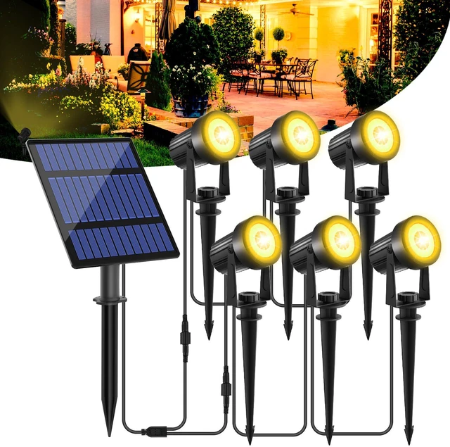 Main image of Solar Spot Lights Christmas 6-in-1 Outdoor Warm White 3000K for Tree Lawn Driveway Pathway Halloween