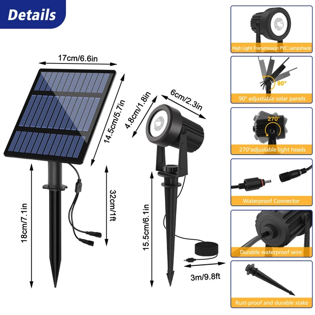 Alt view image 6 of 7 - Solar Spot Lights Christmas 6-in-1 Outdoor Warm White 3000K for Tree Lawn Driveway Pathway Halloween