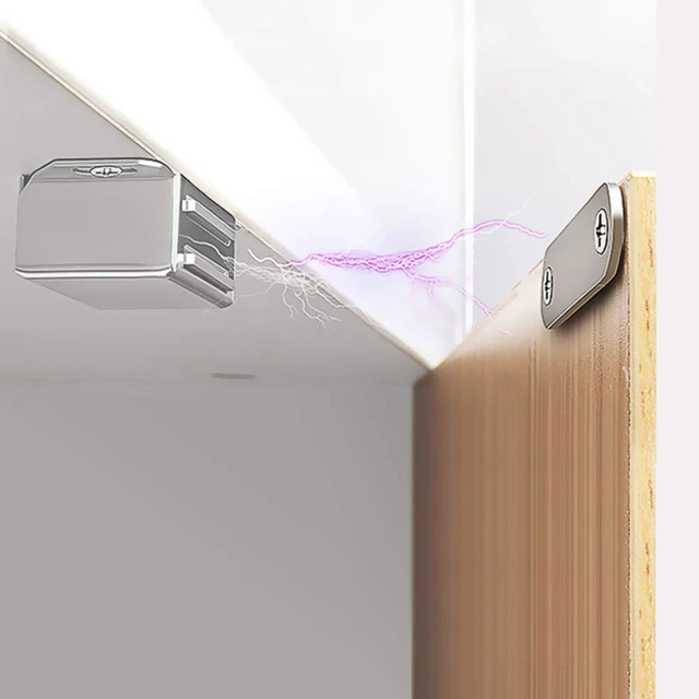 Alt view image 4 of 7 - Cabinet Magnets 30lb Strong Catch for Kitchen Cupboard Door 20Pack Strong 30lb magnetic hold keeps cabinet,cupboard,wardrobe,closet,and drawer doors securely closed,easy install,Silver