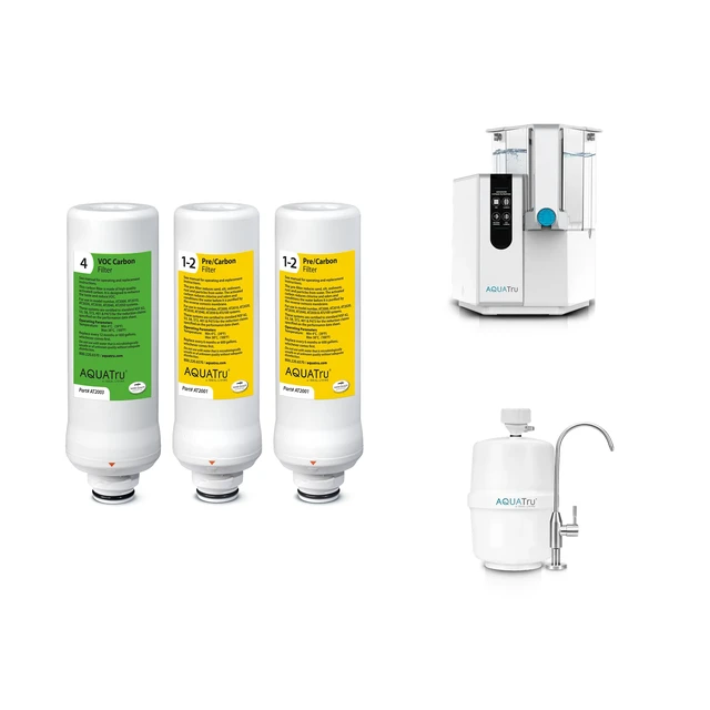 Alt view image 2 of 6 - AquaTru Classic VOC Carbon Replacement Filter (Stage 4) Compatible with AquaTru Classic, Classic Smart & Under Sink Purifier Models (Green)