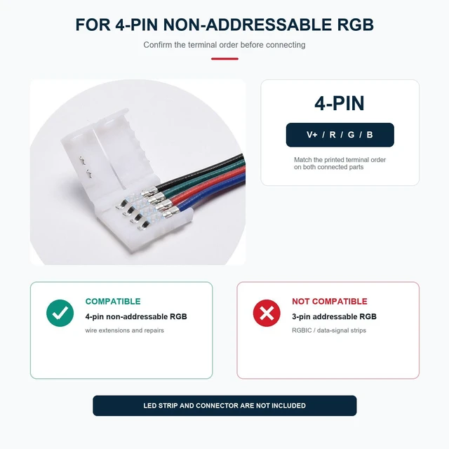 Alt view image 4 of 7 - 22 AWG 4 Pin RGB Extension Cable, Flat 4 Conductor PVC Wire, 40 ft 22 AWG, 4-core parallel structure, with black/green/red/blue colors for easy wiring identification