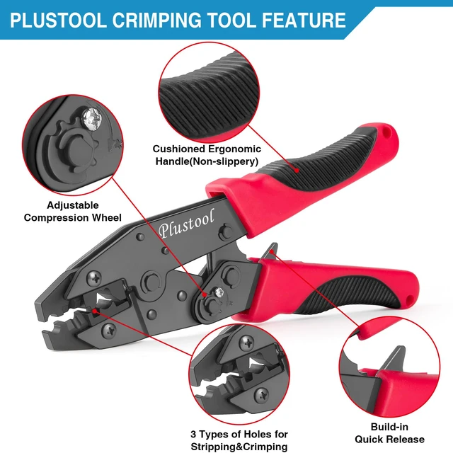 Alt view image 4 of 7 - Crimping Tool for Spark Plug Ignition Wire, 8.5mm Ratchet Spark Plug Wire Crimper - Crimping Pliers - Electrical Terminal Crimping Tool