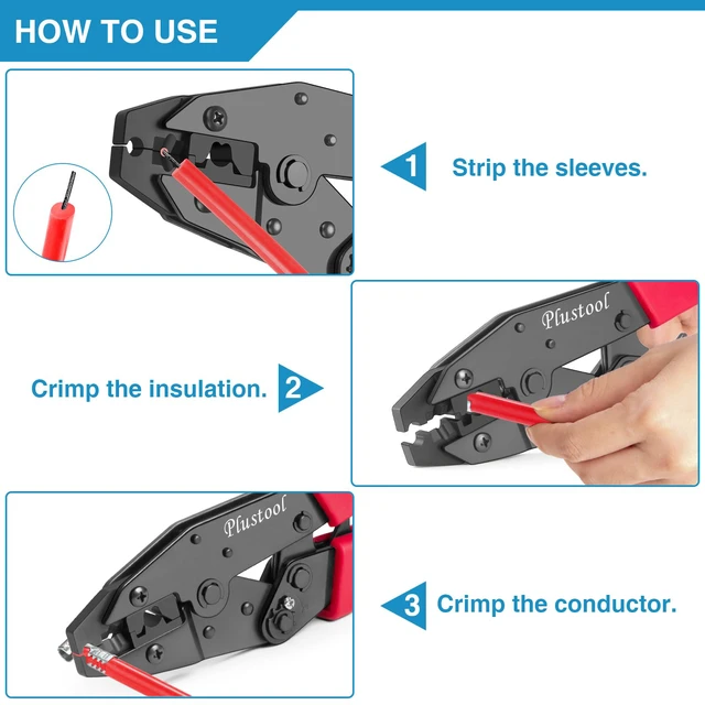 Alt view image 5 of 7 - Crimping Tool for Spark Plug Ignition Wire, 8.5mm Ratchet Spark Plug Wire Crimper - Crimping Pliers - Electrical Terminal Crimping Tool