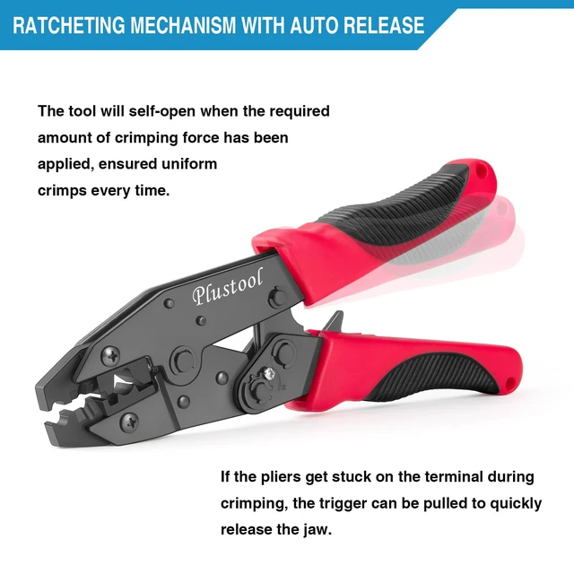 Alt view image 6 of 7 - Crimping Tool for Spark Plug Ignition Wire, 8.5mm Ratchet Spark Plug Wire Crimper - Crimping Pliers - Electrical Terminal Crimping Tool