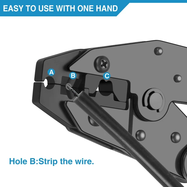Alt view image 7 of 7 - Crimping Tool for Spark Plug Ignition Wire, 8.5mm Ratchet Spark Plug Wire Crimper - Crimping Pliers - Electrical Terminal Crimping Tool