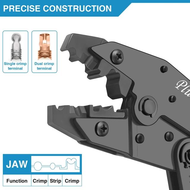 Alt view image 2 of 7 - Crimping Tool for Spark Plug Ignition Wire, 8.5mm Ratchet Spark Plug Wire Crimper - Crimping Pliers - Electrical Terminal Crimping Tool