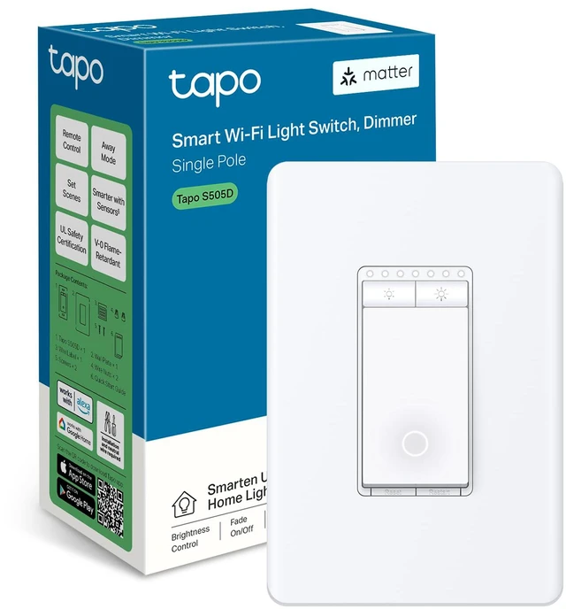 Main image of Matter Smart Dimmer Switch, S505D, Single Pole, Need Neutral Wire Voice Control w/Siri, Alexa & Google Home, UL Certified, Timer & Schedule, Easy Guided Install