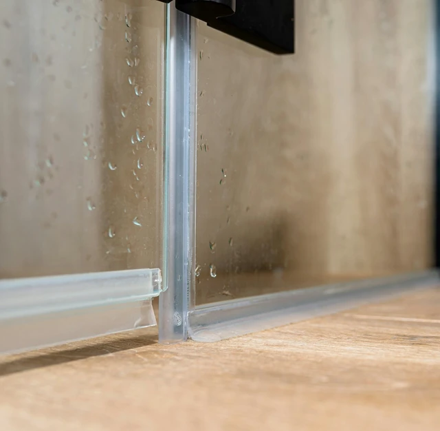 Alt view image 6 of 6 - M 6258 Frameless Shower Door Bottom Seal for 3/8 In. Thick Glass Doors Stop Shower Leaks and Create a Water Barrier, 36 In., Clear Vinyl (Single Pack)