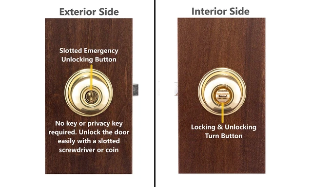 Alt view image 2 of 5 - BK2030PB Ball Door Knob, Privacy Function, 2 Pack, Polished Brass