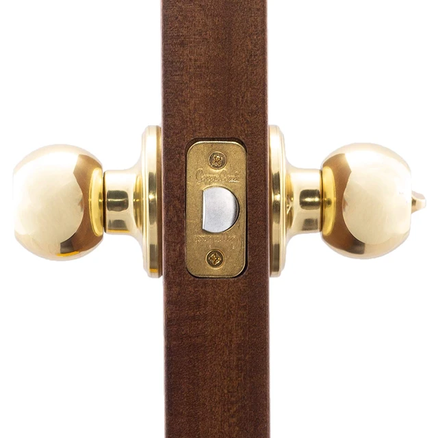 Alt view image 5 of 5 - BK2030PB Ball Door Knob, Privacy Function, 2 Pack, Polished Brass