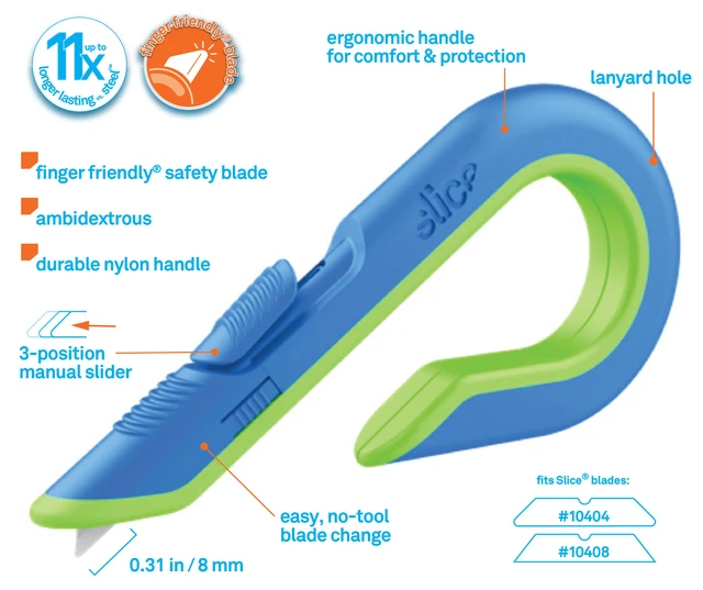 Alt view image 2 of 6 - Box Cutter, Heavy Duty Utility Knife, Safe Ceramic Blade Lasting 11x Longer than Metal, Blue, 1 Pack