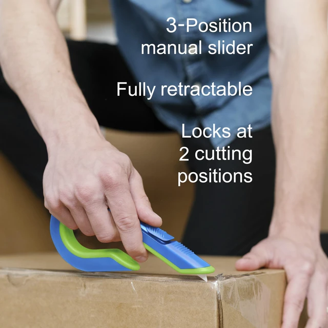 Alt view image 3 of 6 - Box Cutter, Heavy Duty Utility Knife, Safe Ceramic Blade Lasting 11x Longer than Metal, Blue, 1 Pack
