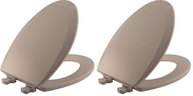 Main image of 1500EC 068 Toilet Seat with Easy Clean & Change Hinges, 2 Pack Elongated, Fawn Beige